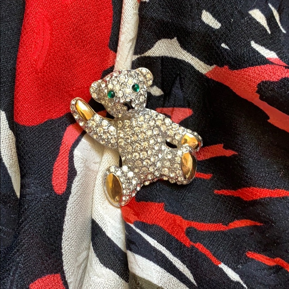 Carolee Crystal Bear Brooch